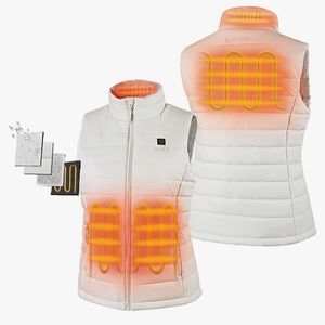 ORORO Women's Lightweight Heated padded Vest with Battery Pack size LARGE  White